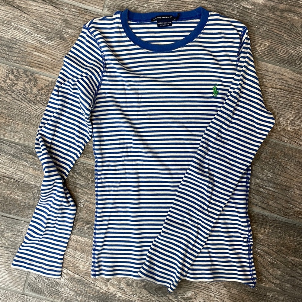Blue & White Ralph Lauren Sport Long Sleeve